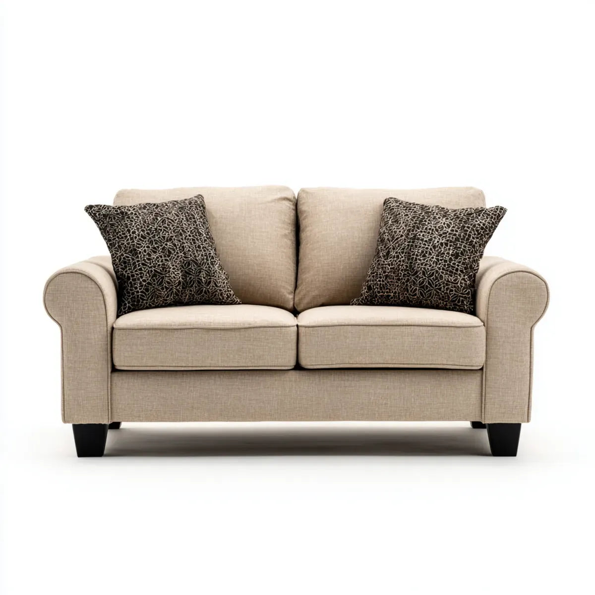 Sofa, 2-fotela beżowa 145 x 85 x 88 cm poliester prostokątna