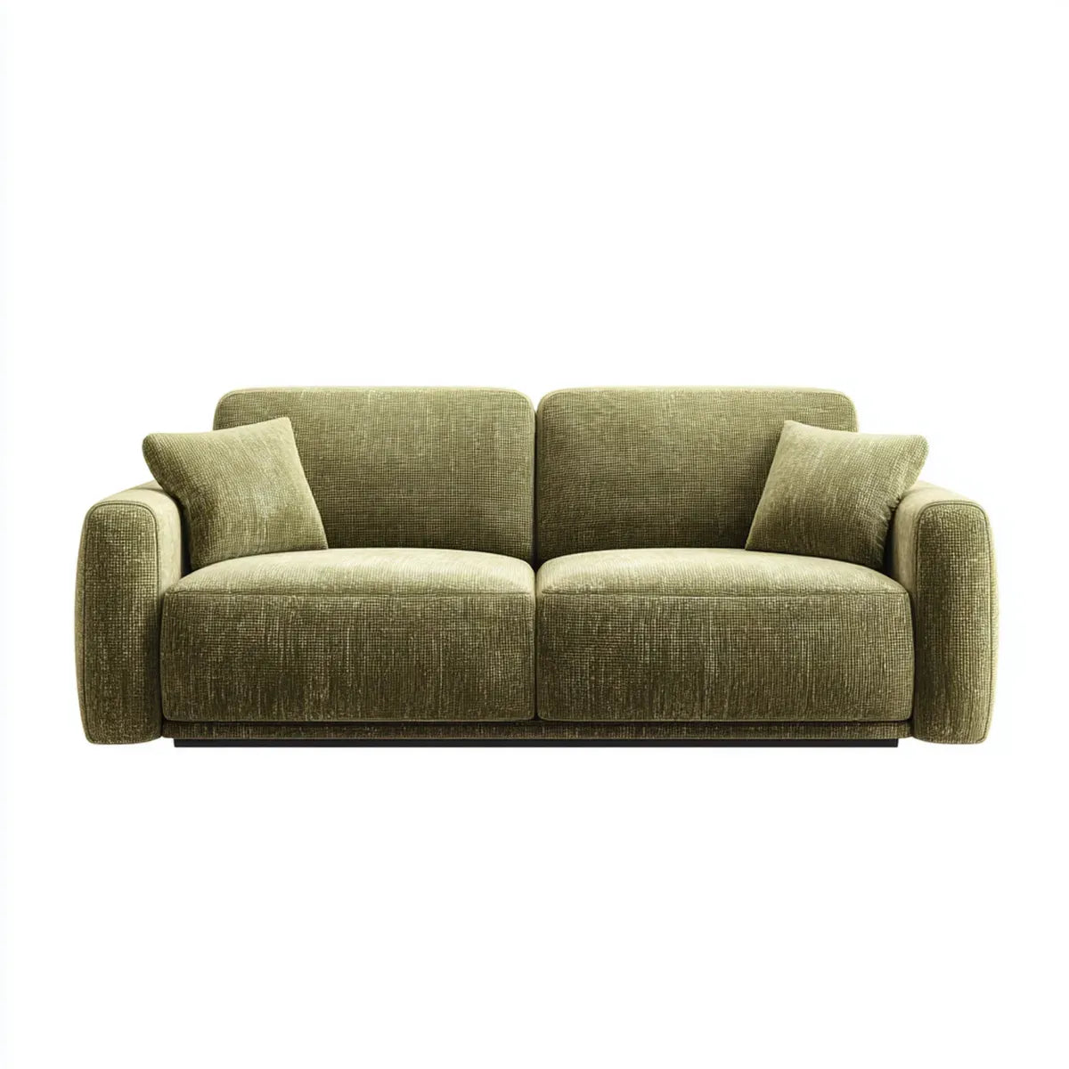 sofa 2-osobowa oliwkowa zielona 180 x 90 x 85 cm poliester prostokątna